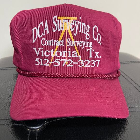 San Sun Victoria Texas DCA Surveying Co. red adjustable hat OS - Picture 1 of 9